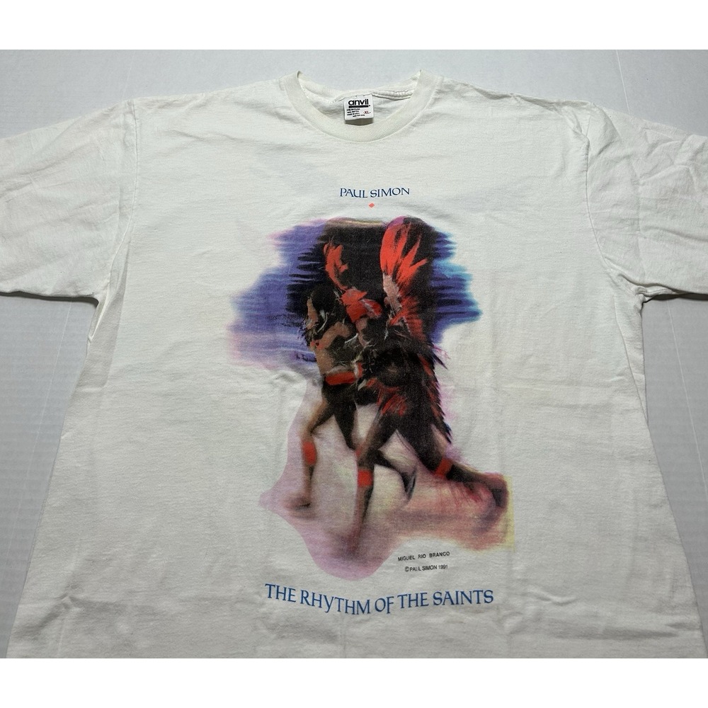 Vintage 90s Paul Simon Rhythm of the Saints shirt Anvil Made In USA Band Tee XL - Picture 2 of 7